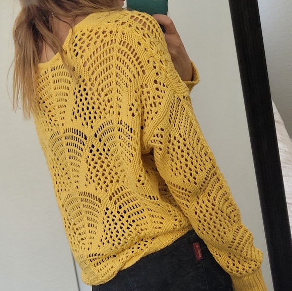 CROCHET STYLE LONG SLEEVE PULLOVER - Picture 2 of 3